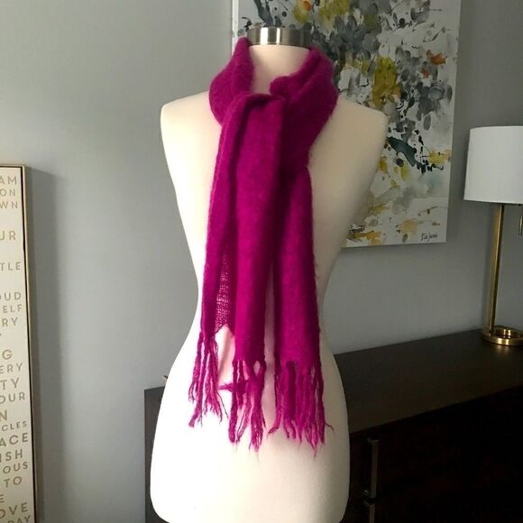 Vintage Baar & Beards Fuchsia/Pink Scarf - Picture 1 of 7